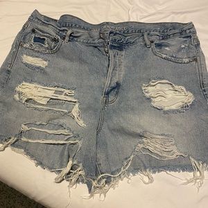 American Eagle distressed jean shorts.